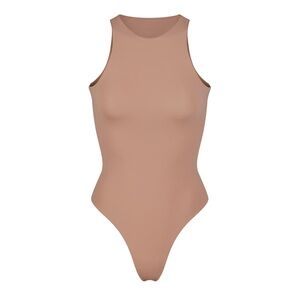 Skims Fits Everybody High Neck Tan Sleeveless Bodysuit Size M